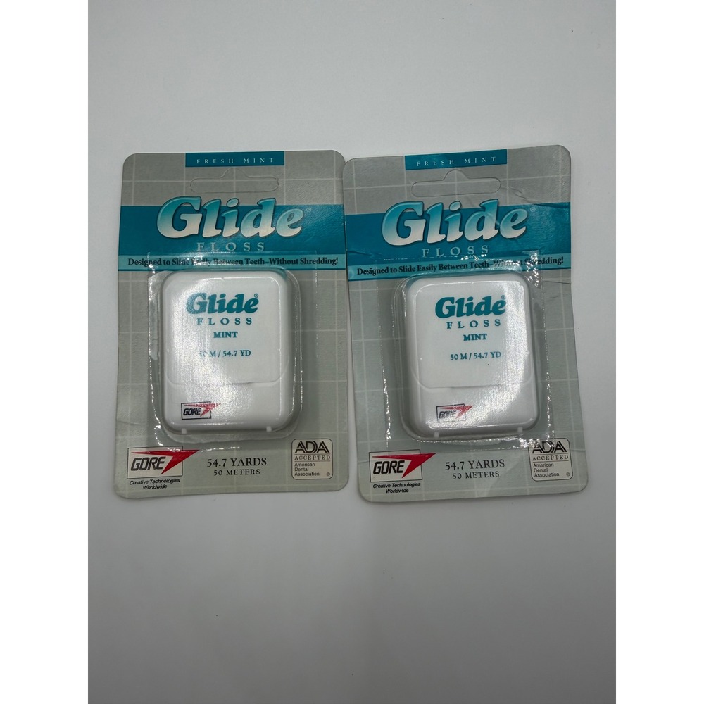 2 Pack Glide Mint Dental Floss 54.7 Yards 50M W. L. Gore & Associates Vintage